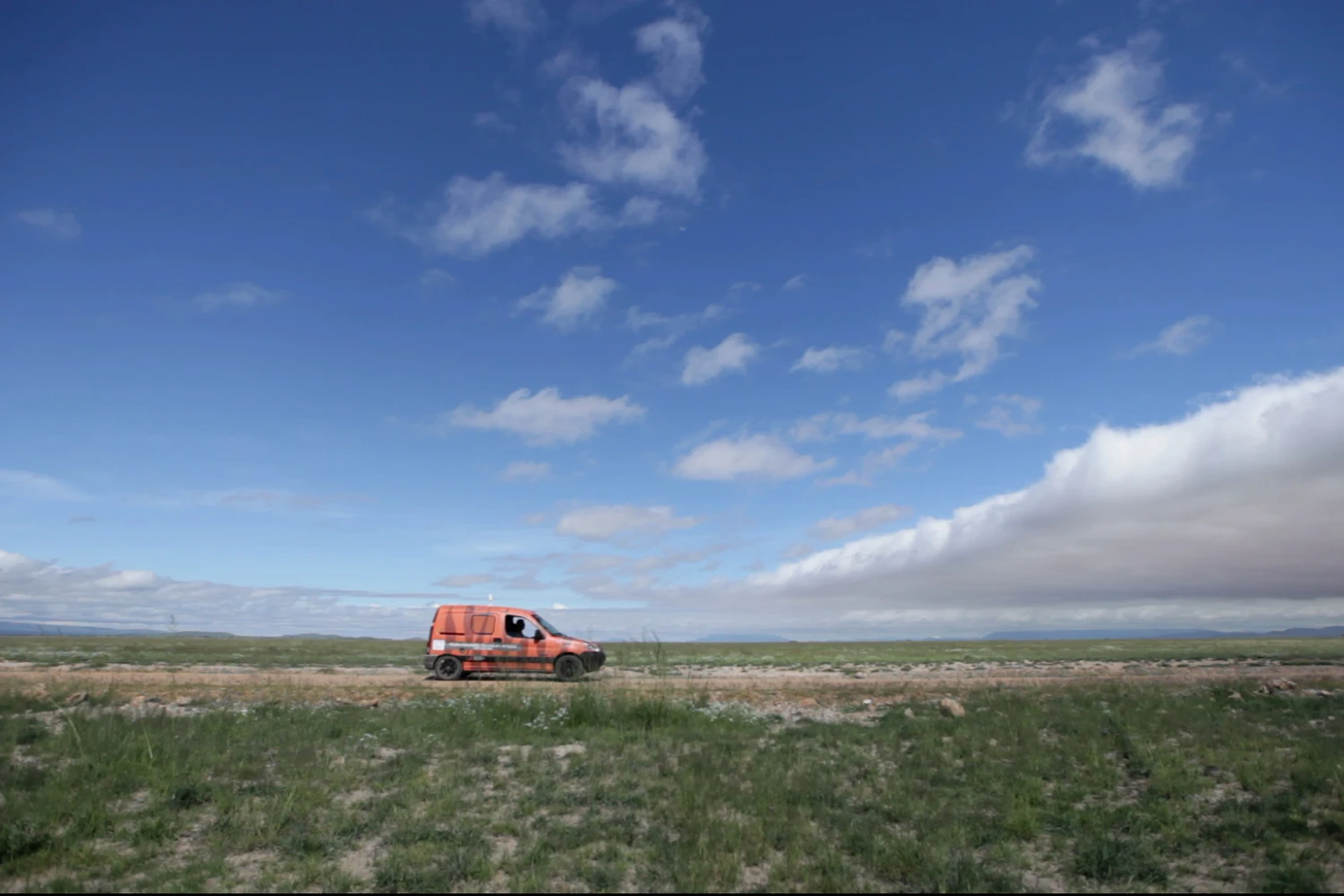 The bright orange electric vehicle has no back-up generator, so if it runs out of power it will be stranded