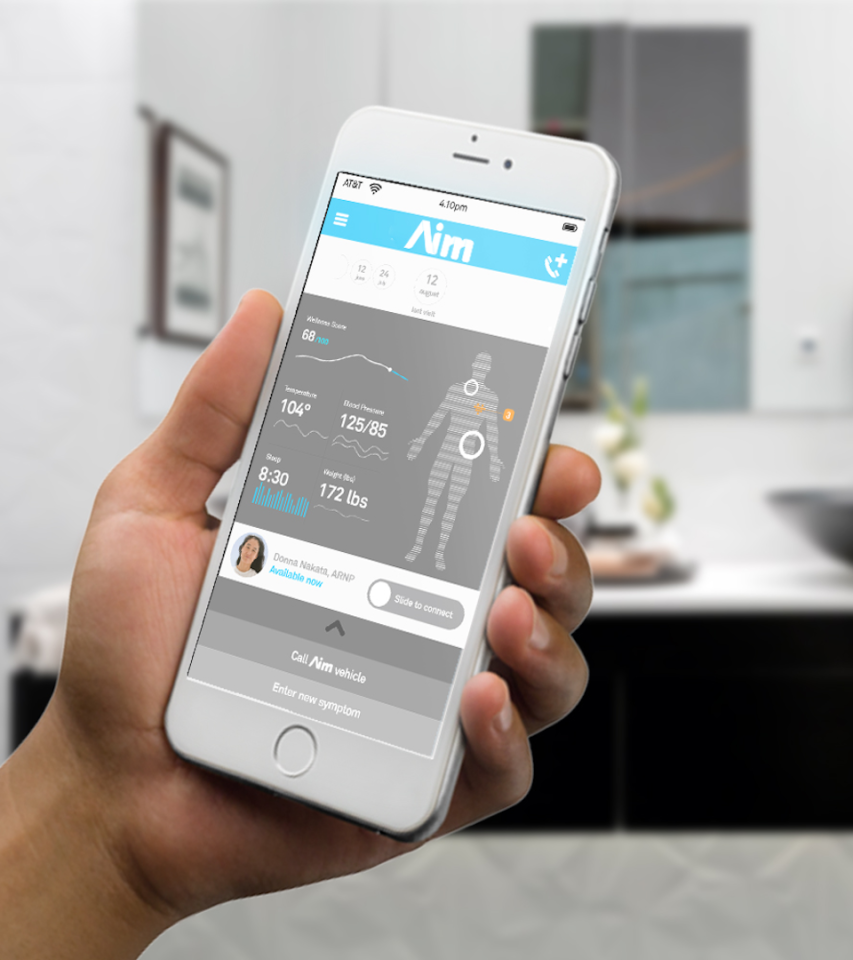 An app allows patients to self-monitor changes in collected health data
