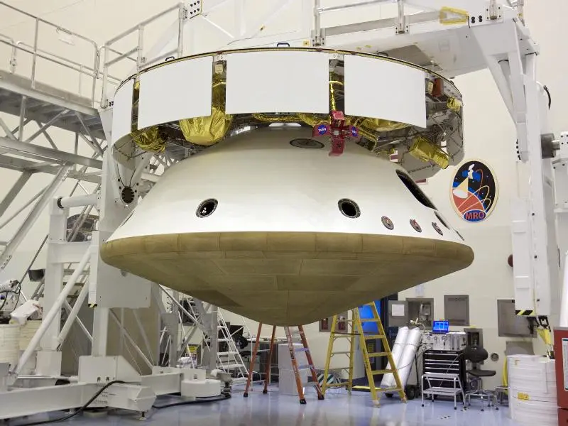 Curiosity capsule and heat shield(Image: NASA/Glenn Benson)