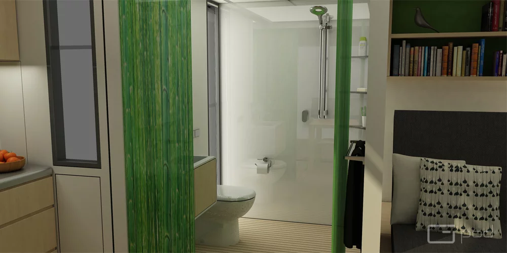 Bathroom area in the Dwell (Image: G-pod)