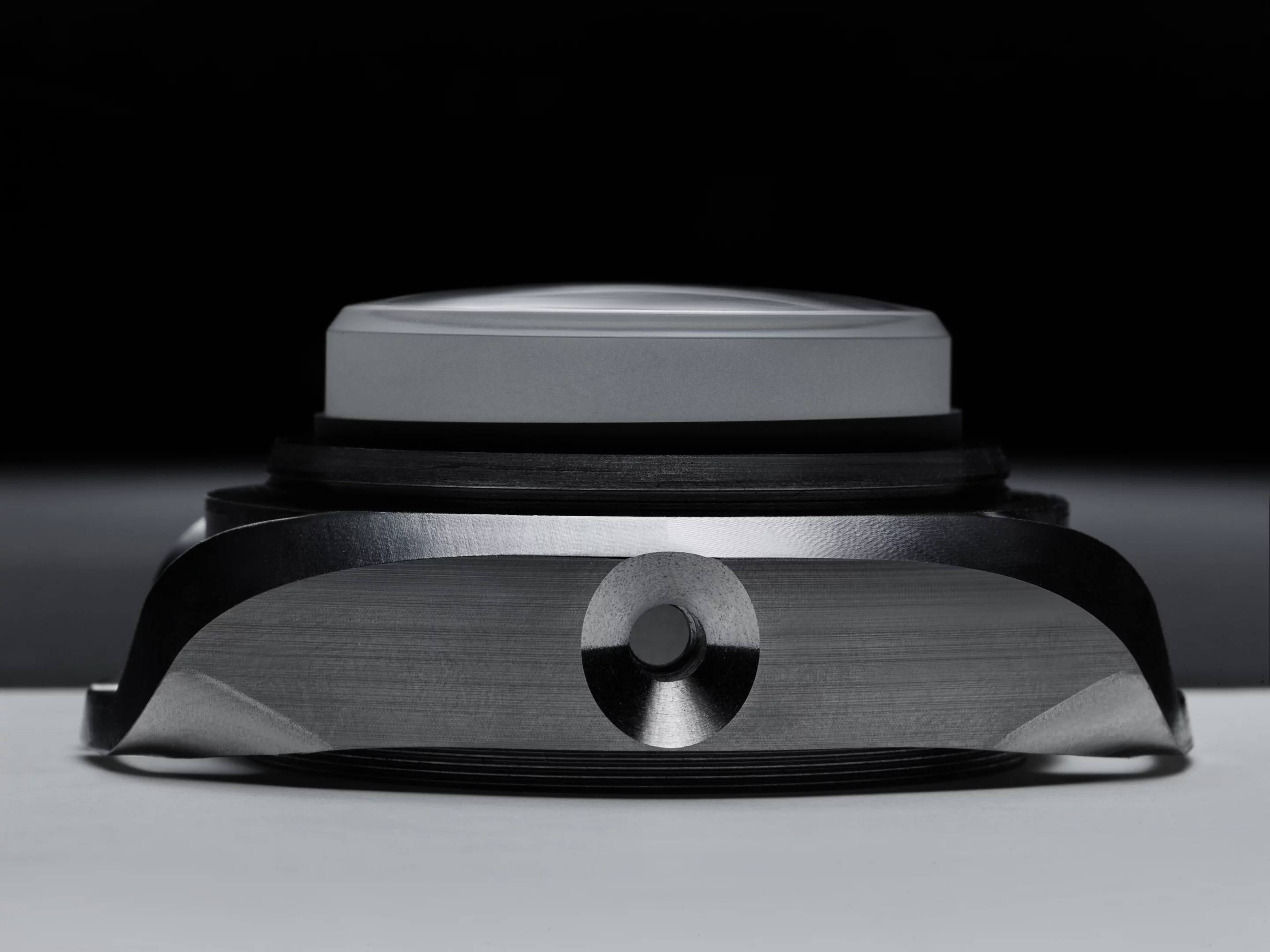 The Omega Seamaster Planet Ocean Ultra Deep Professional crown detail