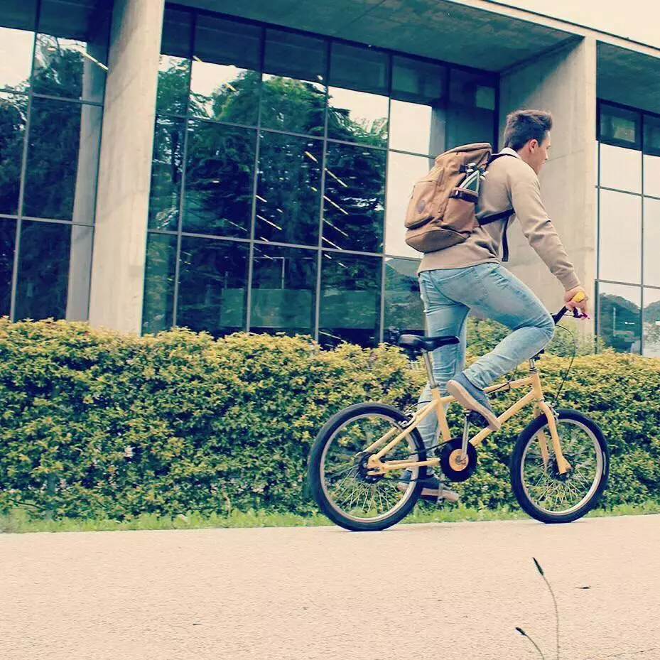 When folded, the Astro uke can fit into the bottle pocket of a backpack