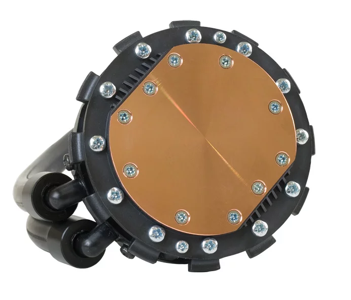 The underside with the new coldplate on the Antec KUHLER H2O 620 pump