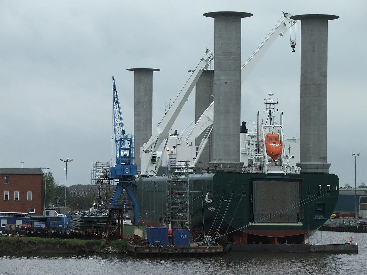 Enercon's E-Ship 1, one of the first modern Flettner rotor sail ships developed
