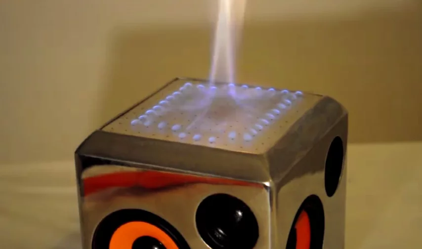 The Sound Torch uses lighter fluid to light up your music, with the soundwaves determining the strength and spread