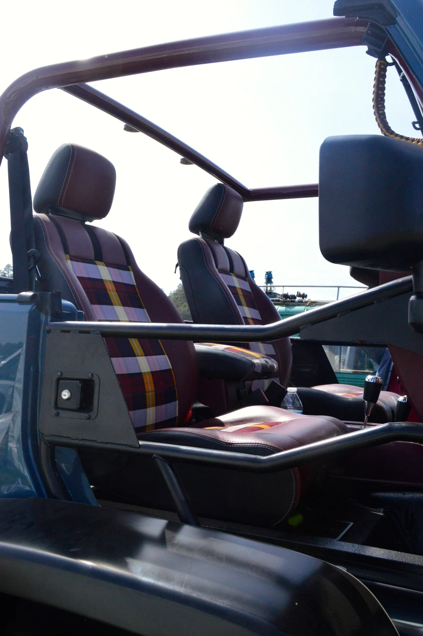 The plaid interior of the Mighty FC
