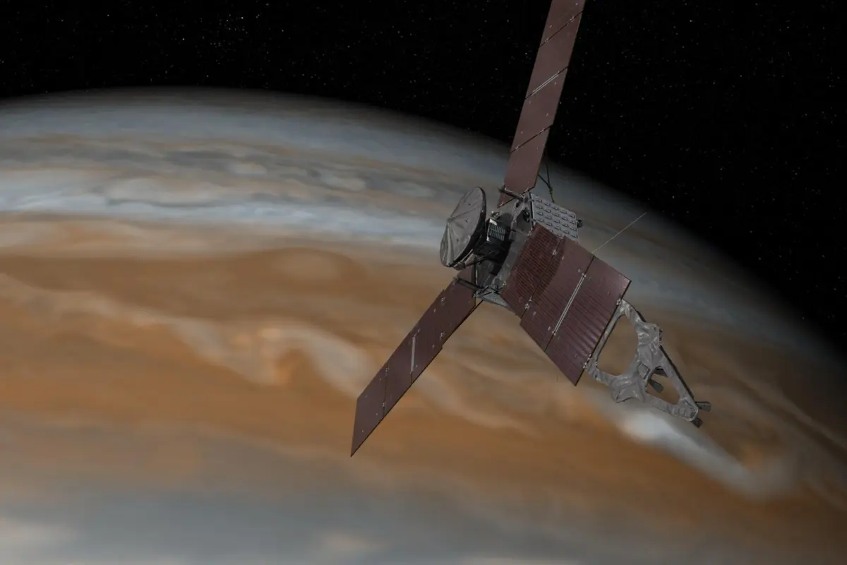 Artist's concept of Juno Arriving at Jupiter