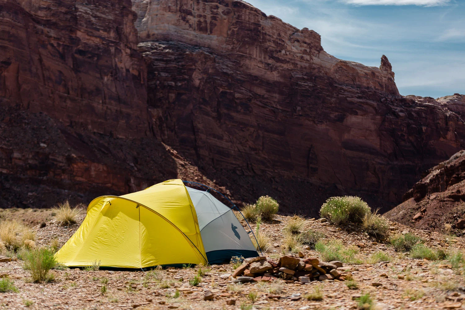 The alcove and tent combine to create a four-person shelter