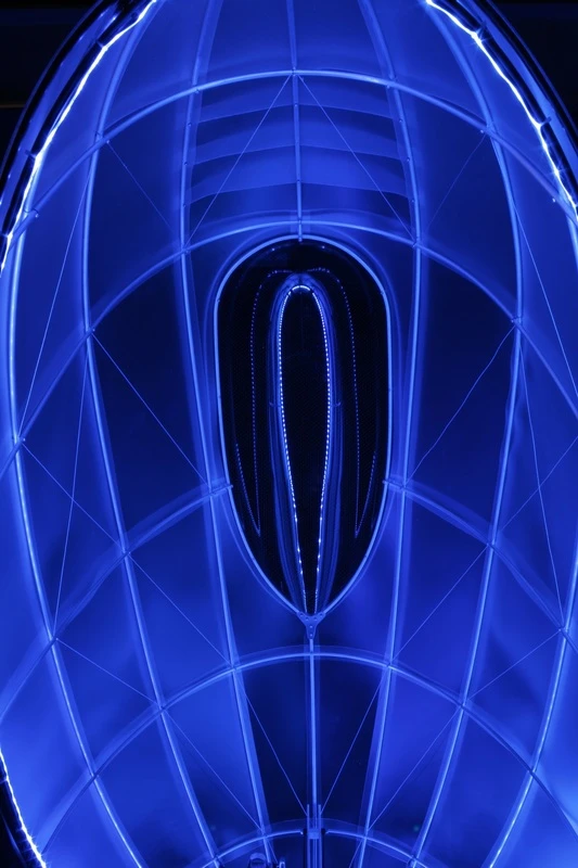 Detail of the eye-catching LED-lit dome