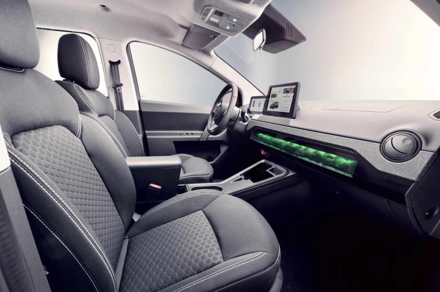 The moss-based natural air filtration system remains central to a more refined interior design