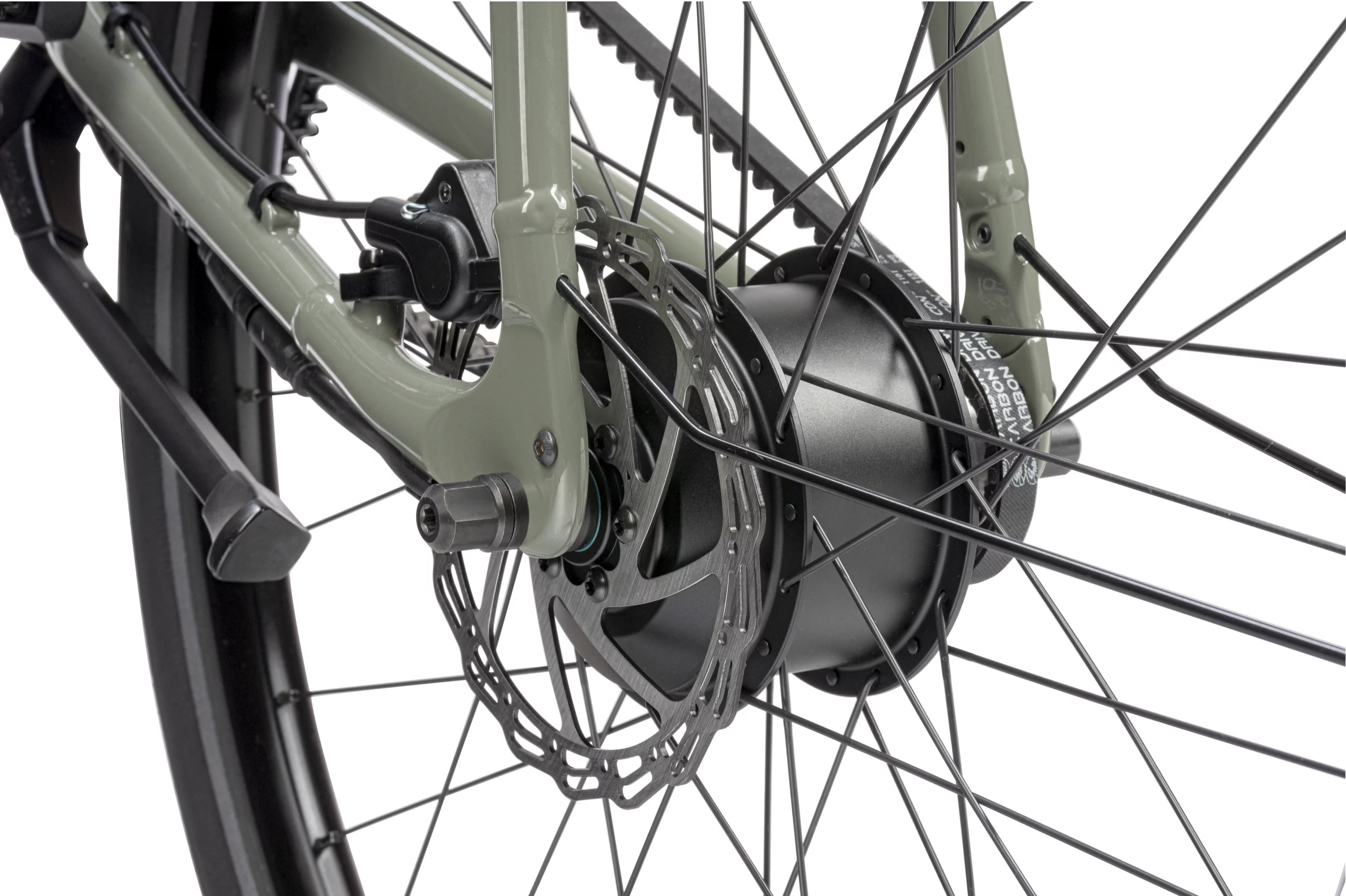 The 2022 Juna and Axel models sport a Gates Carbon belt drive and Ampler's own 250-W rear-hub motor