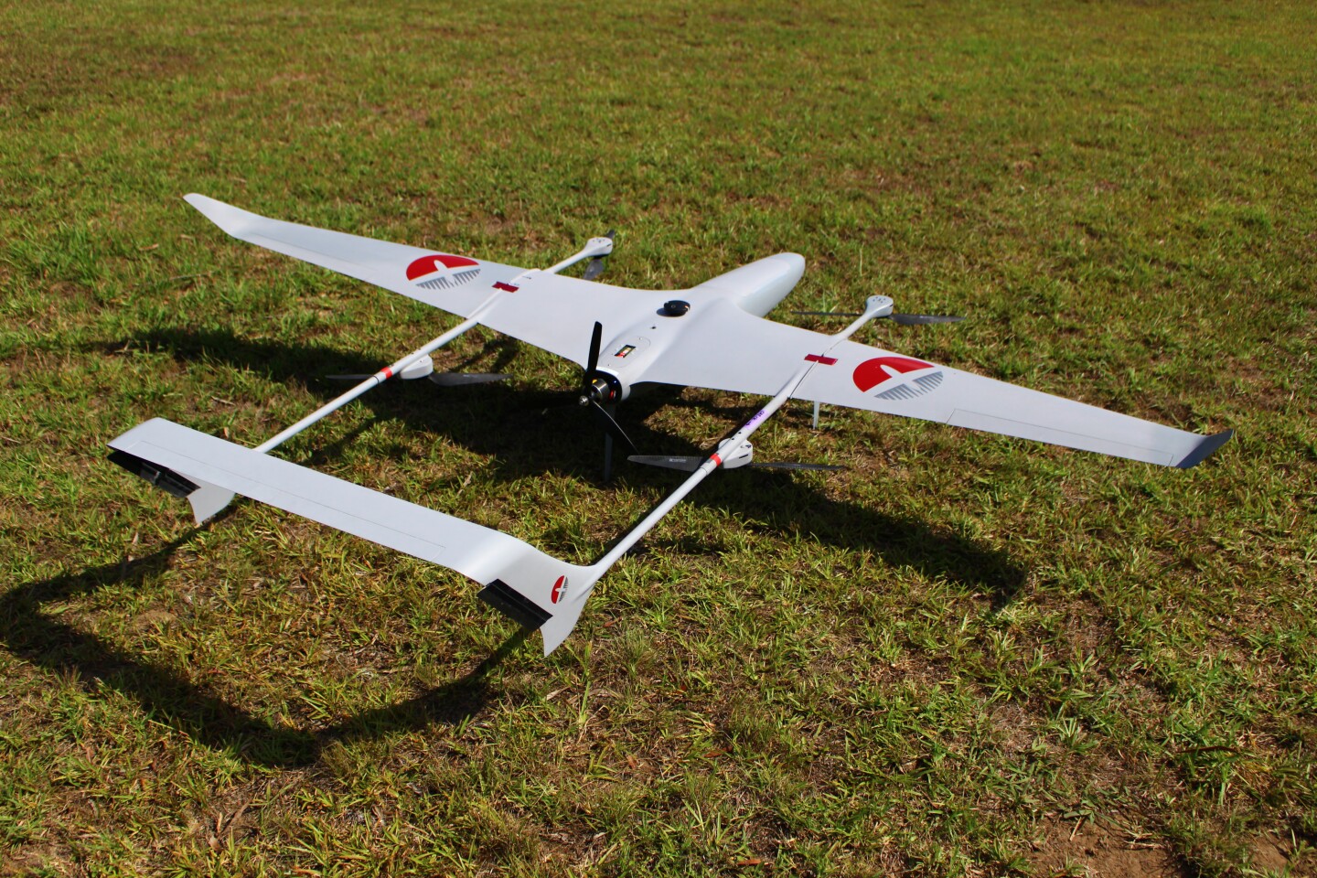 Hybrid VTOL fixedwing drone flies for 2+ hours