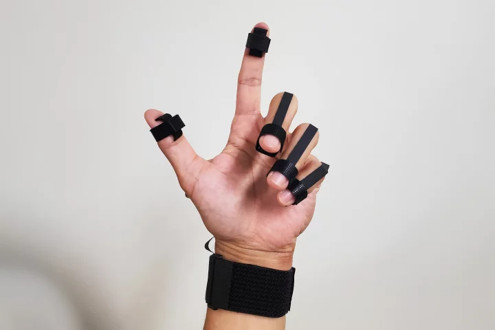 The wearable can go on the back of your hand, or on your fingertips, and deliver a wide range of sensations