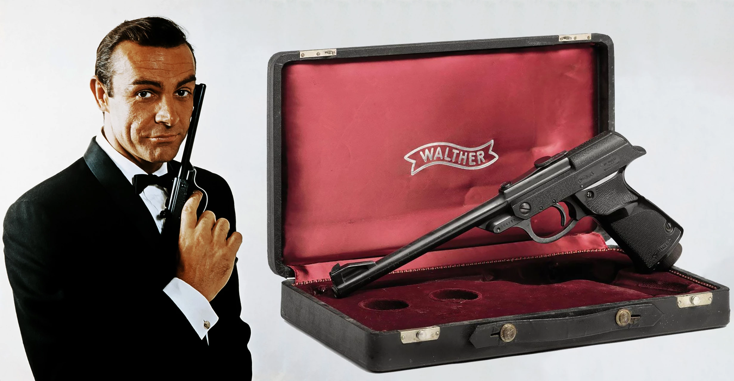 In 2010, the world auction record for a movie gun was set by James Bond’s five-movie Walther LP53 at $437,001.