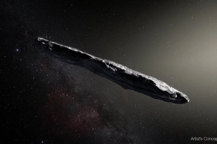 Artist's impression of the asteroid ‘Oumuamua, also known as A/2017 U1