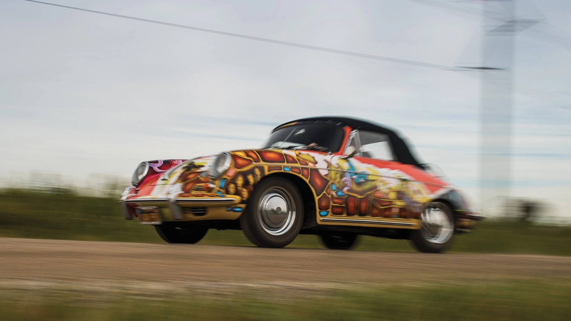 Janis Joplin's psychedelic 1964 Porsche 356C SC Cabriolet was expected to sell for between $400,000 and $600,000, but fetched $1.7 million to set a record for the Porsche 356.
