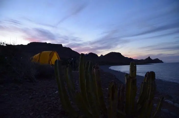 The Series II Expedition Tent can house a rider, two additional people, and a motorcycle or two
