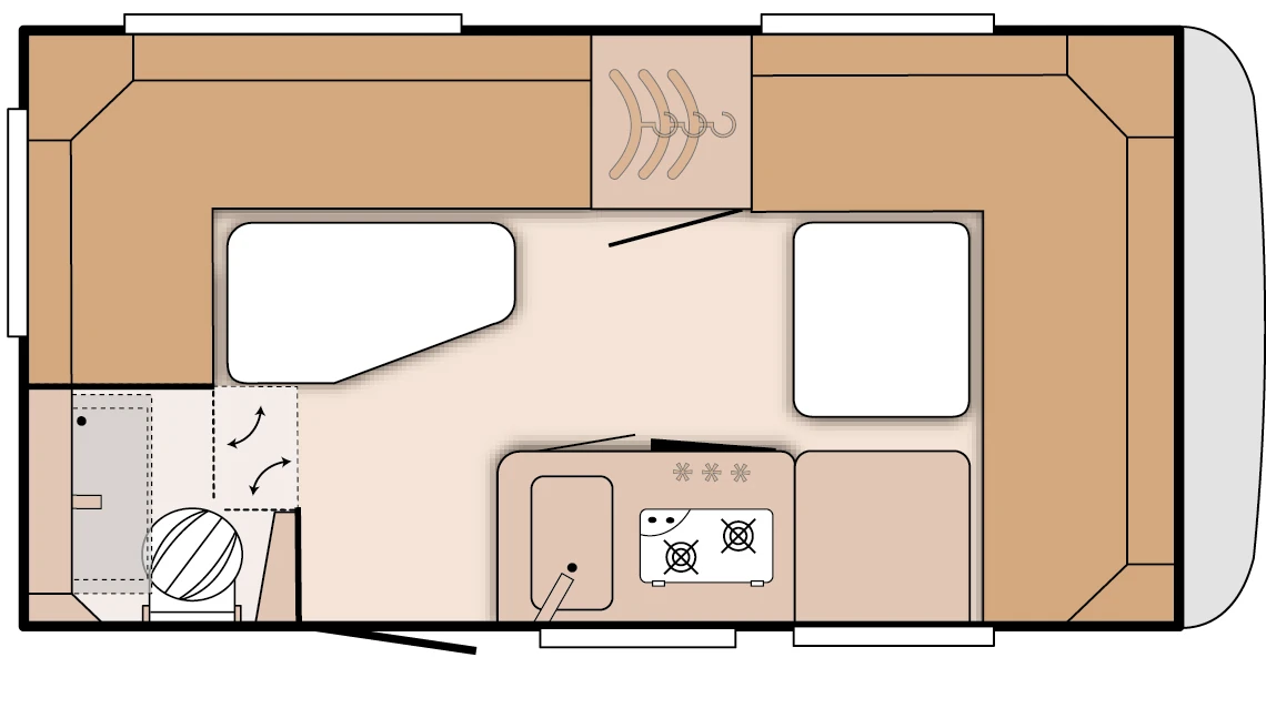 During the day, the beds can turn into seating areas