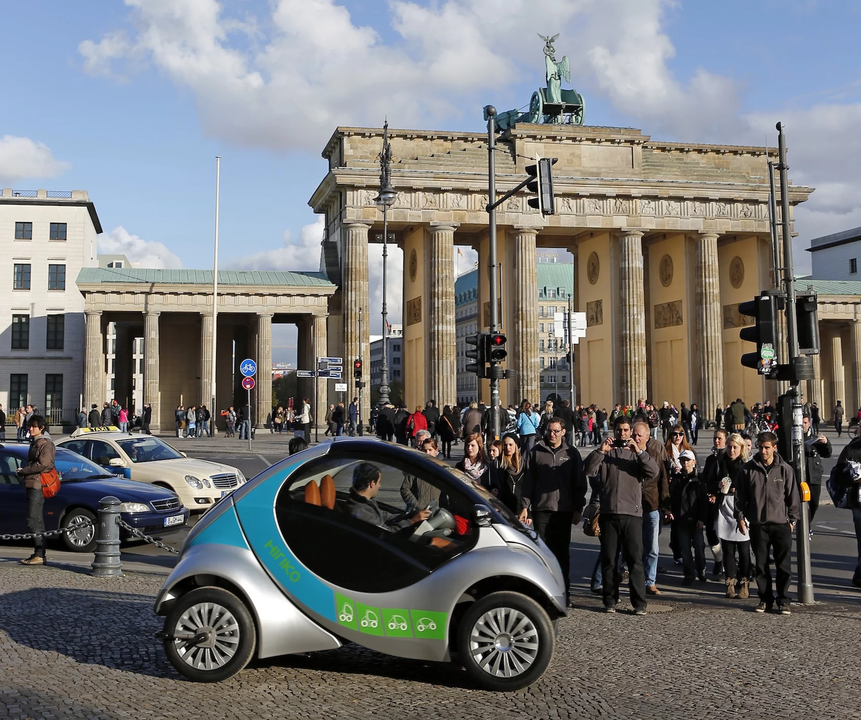 The Hiriko folding car has been chosen for a car-sharing program in Berlin