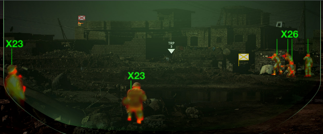 The IDVS can overlay data and thermal imaging