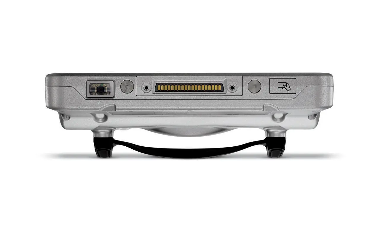 View showing some of the unit's connection ports, including a contactless SmartCard reader and barcode reader