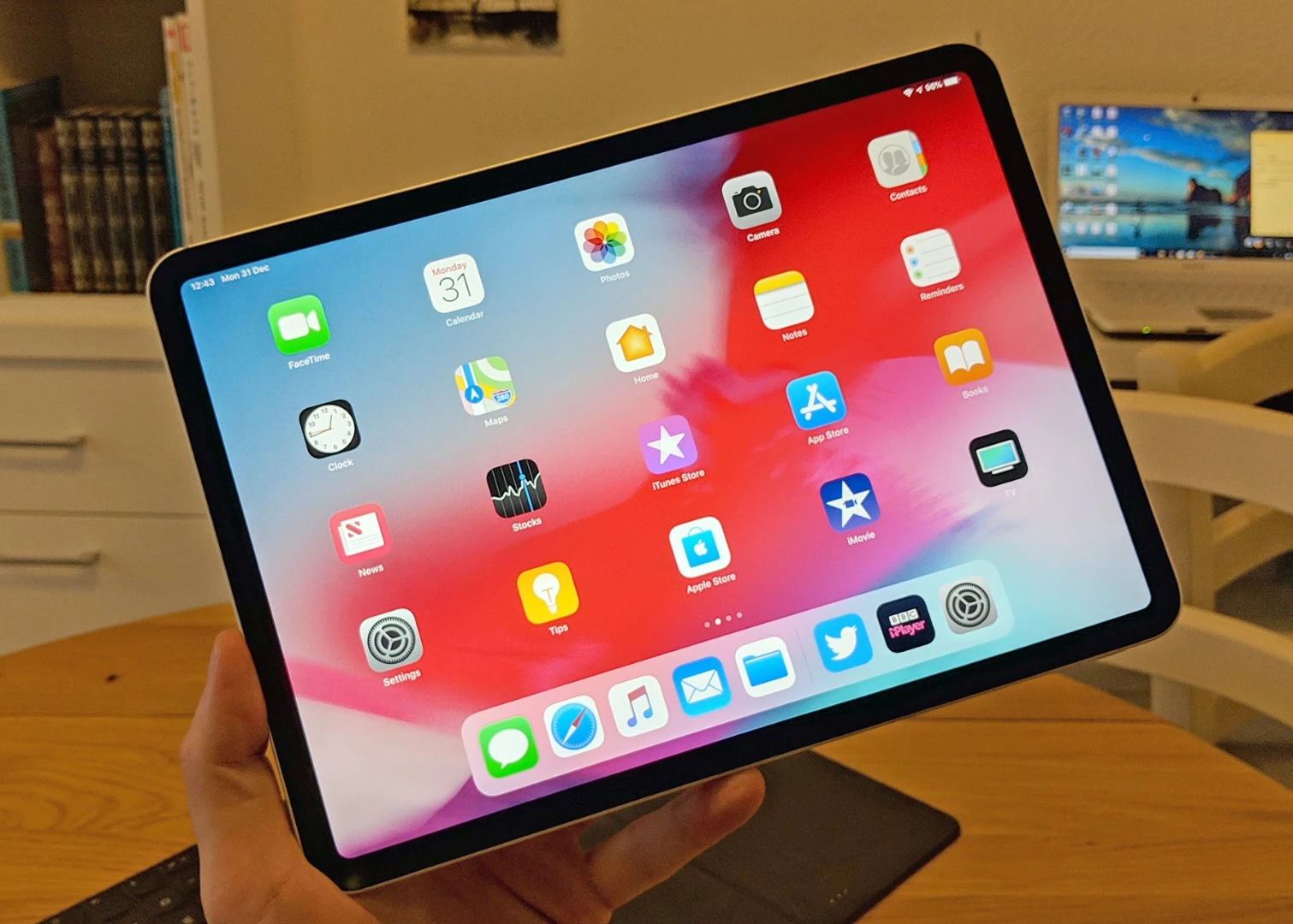 Face ID replaces Touch ID, and works in landscape or portrait mode