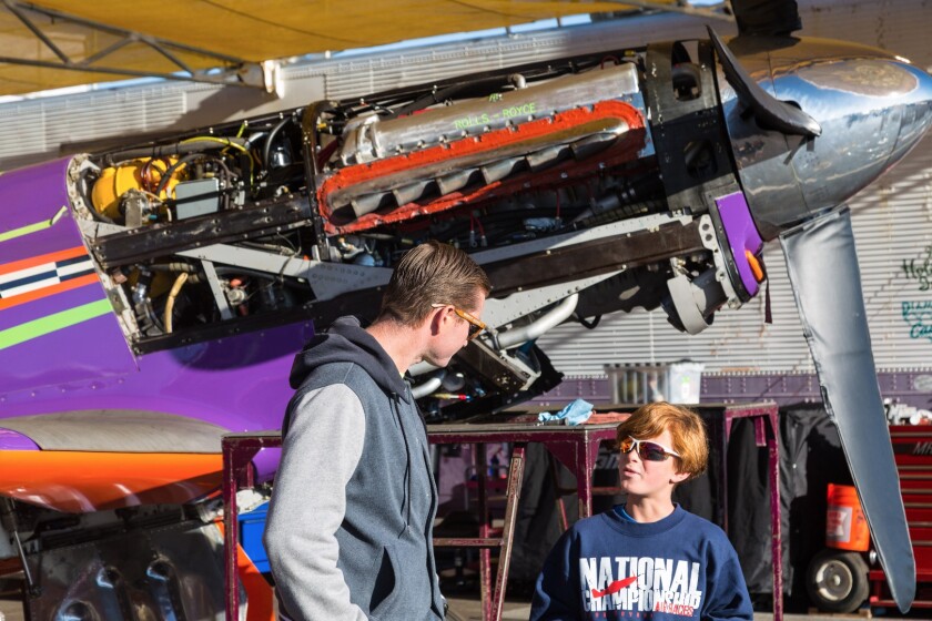Voodoo pilot Steve Hinton with a young fan