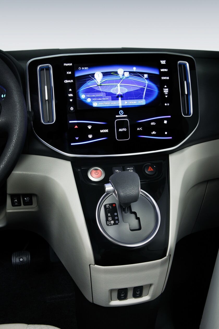 The e-NV200 has a tablet-like touchscreen instrument panel