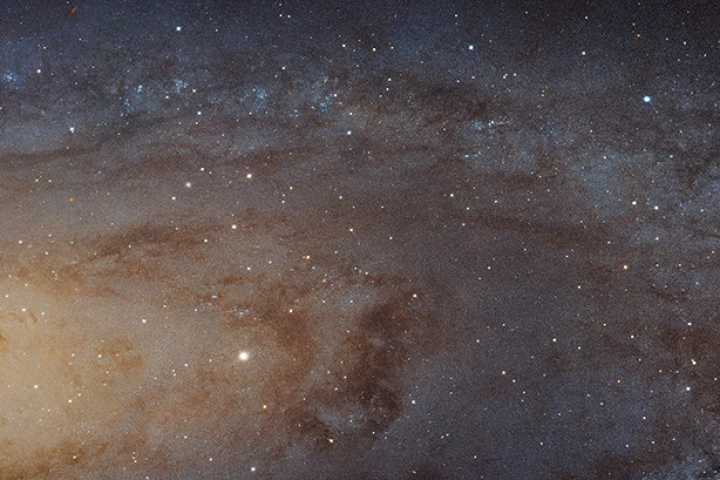 Hubble image of a portion of the Andromeda spiral galaxy