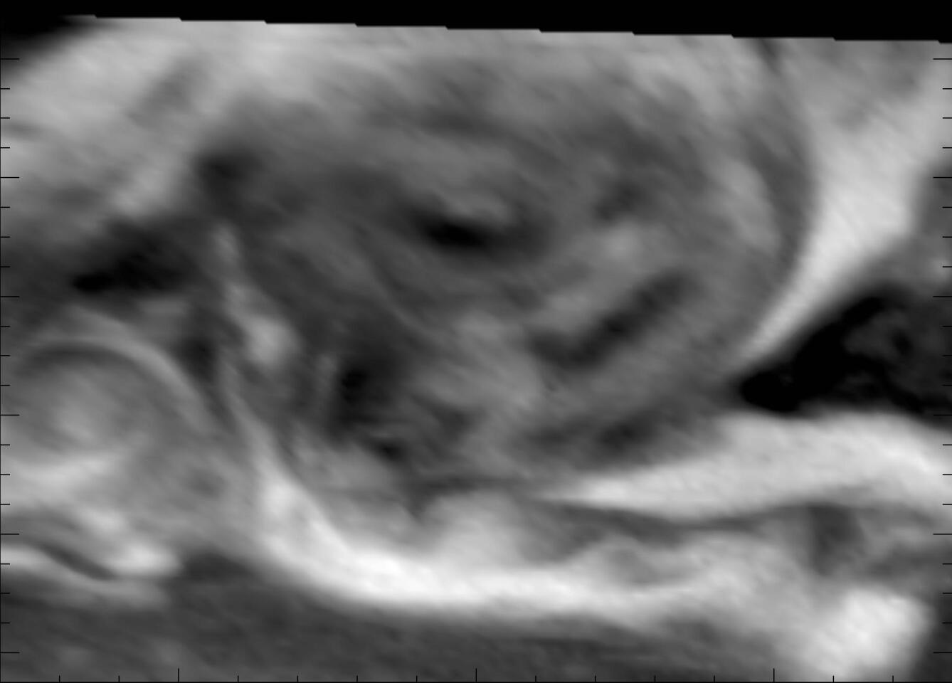 Frame from a GIF animation showing the vortex of the great Saturnian storm on January 11, 2011 (Image: NASA/JPL-Caltech/SSI/Hampton University)