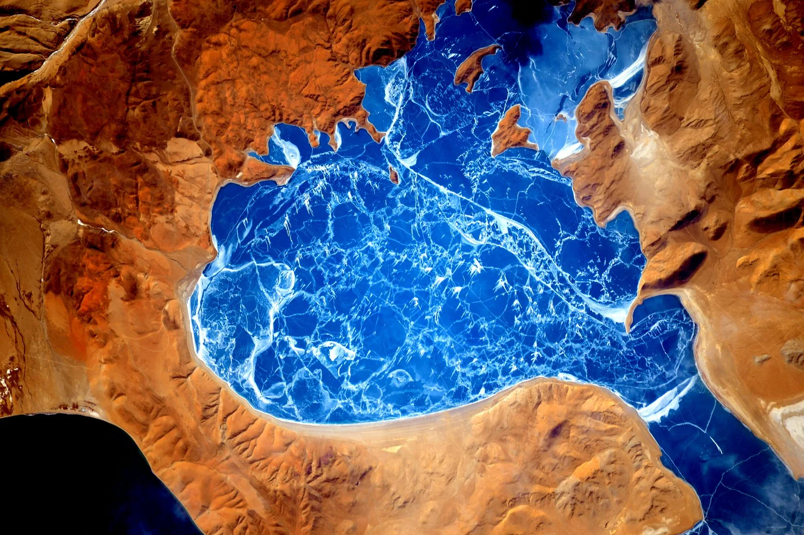 A frozen lake in the Himalayas