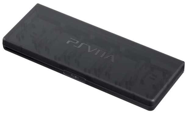 Sony has listed first-party accessories to be available on the date of launch (PS Vita's transparent card case is shown)