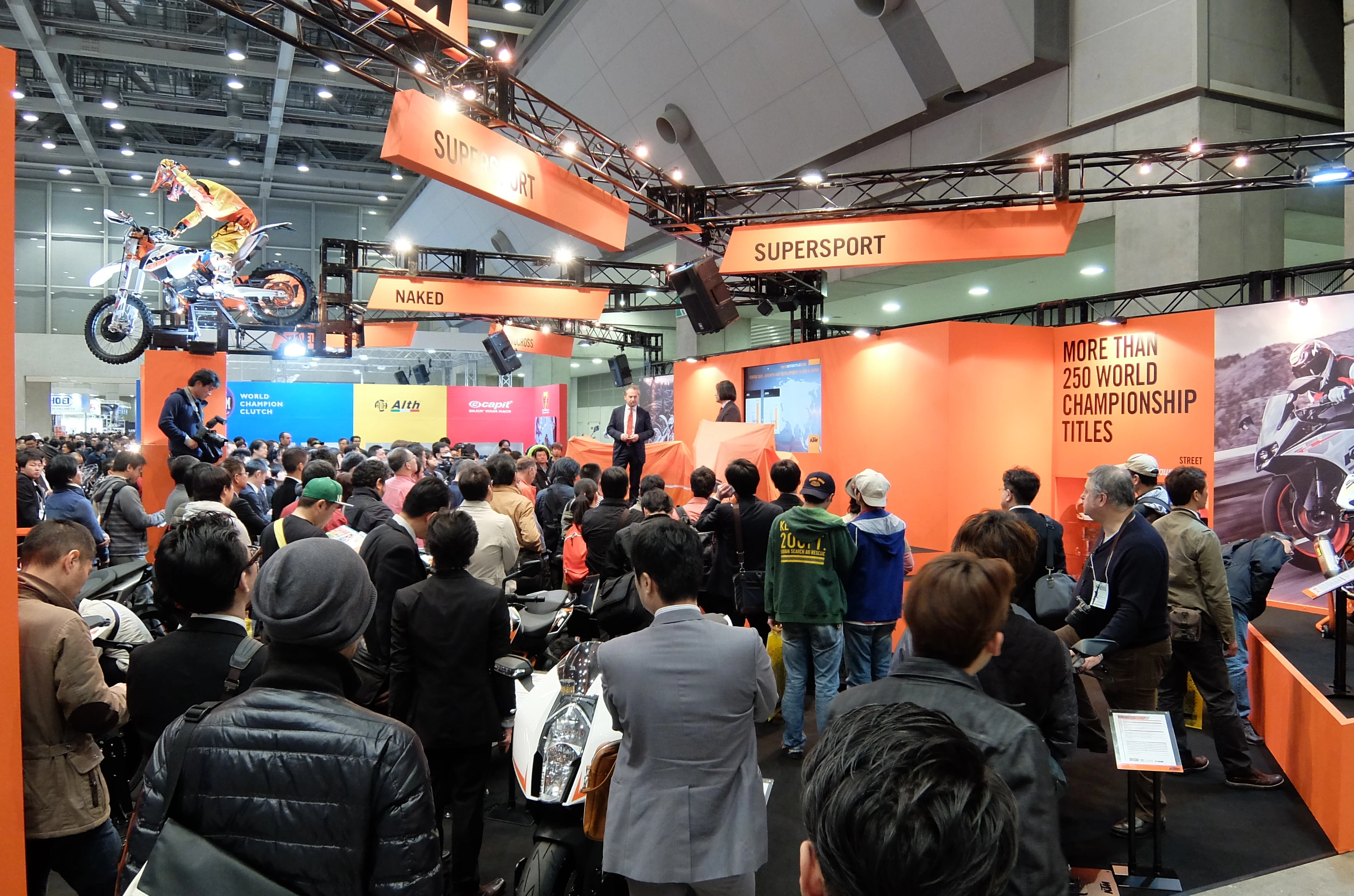 The KTM conference was well attended by many of the journalist at the Tokyo Motorcycle Show (Photo: Stephen Clemenger/Gizmag.com)