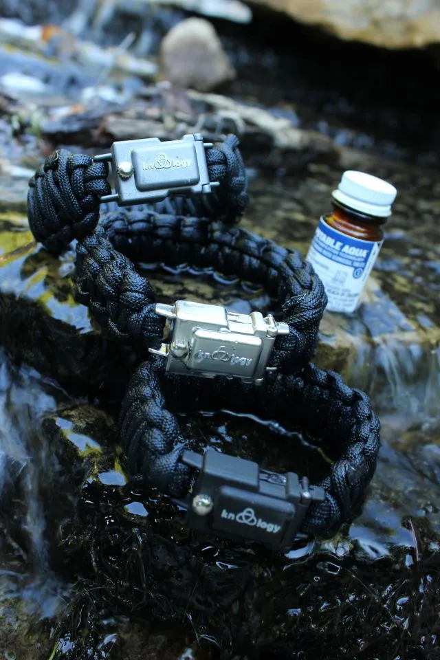 The Guardian clasp can hold water purification tablets