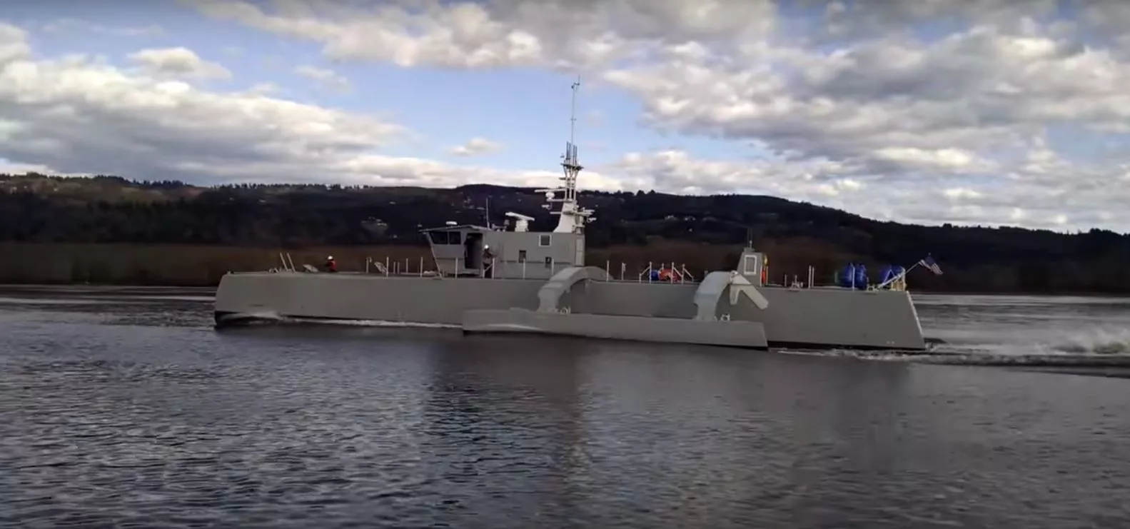 Sea Hunter undergoing speed trials in March