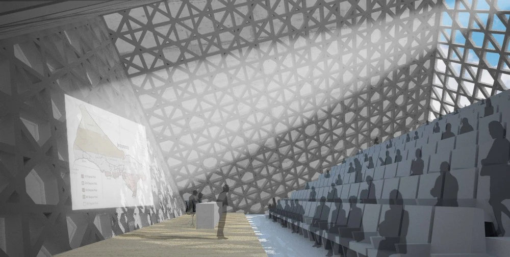 The OODA concept for the center includes an extensive 4D cinema (image: OODA)