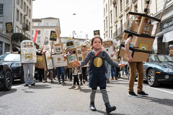 A group of activists in Switzerland have started up the collective 'Robots For Basic Income'