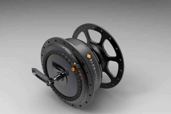 The PowerWheel and SlowWheel (hub pictured here) are resistance training wheels for road racing cyclists