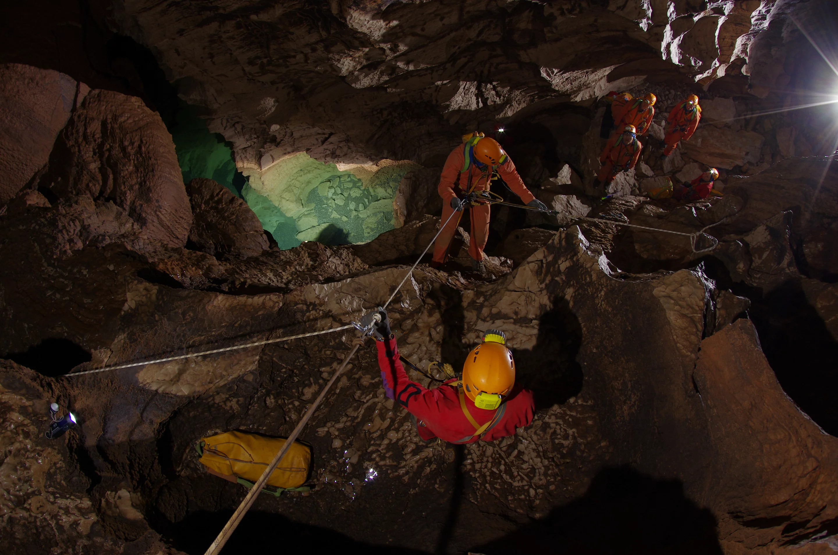 The team will explore the caverns using spacewalk safety procedures (Image: ESA–F. Sauro)