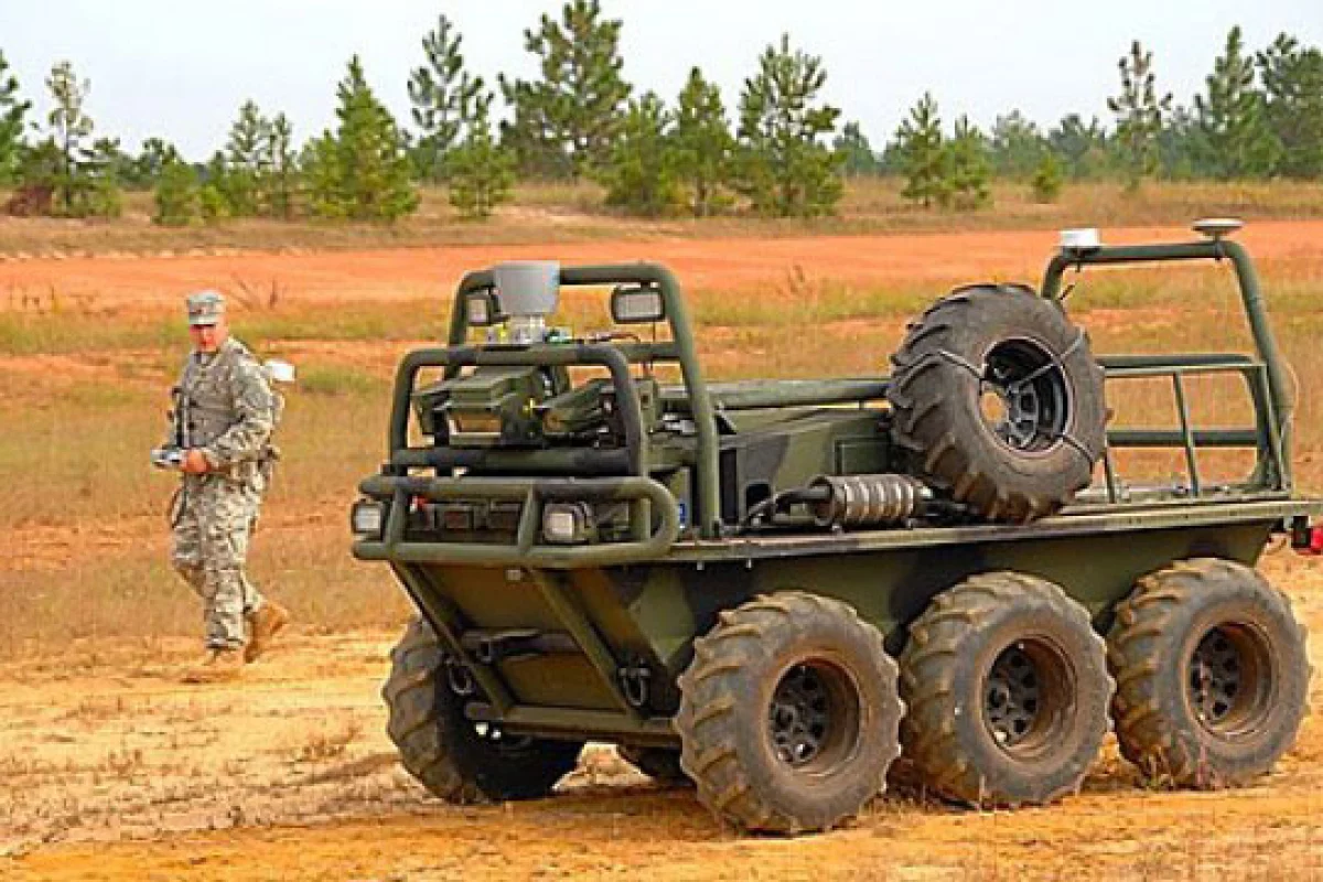 The SMSS can carry more than half a ton of warfighters' supplies, and autonomously follow the squad