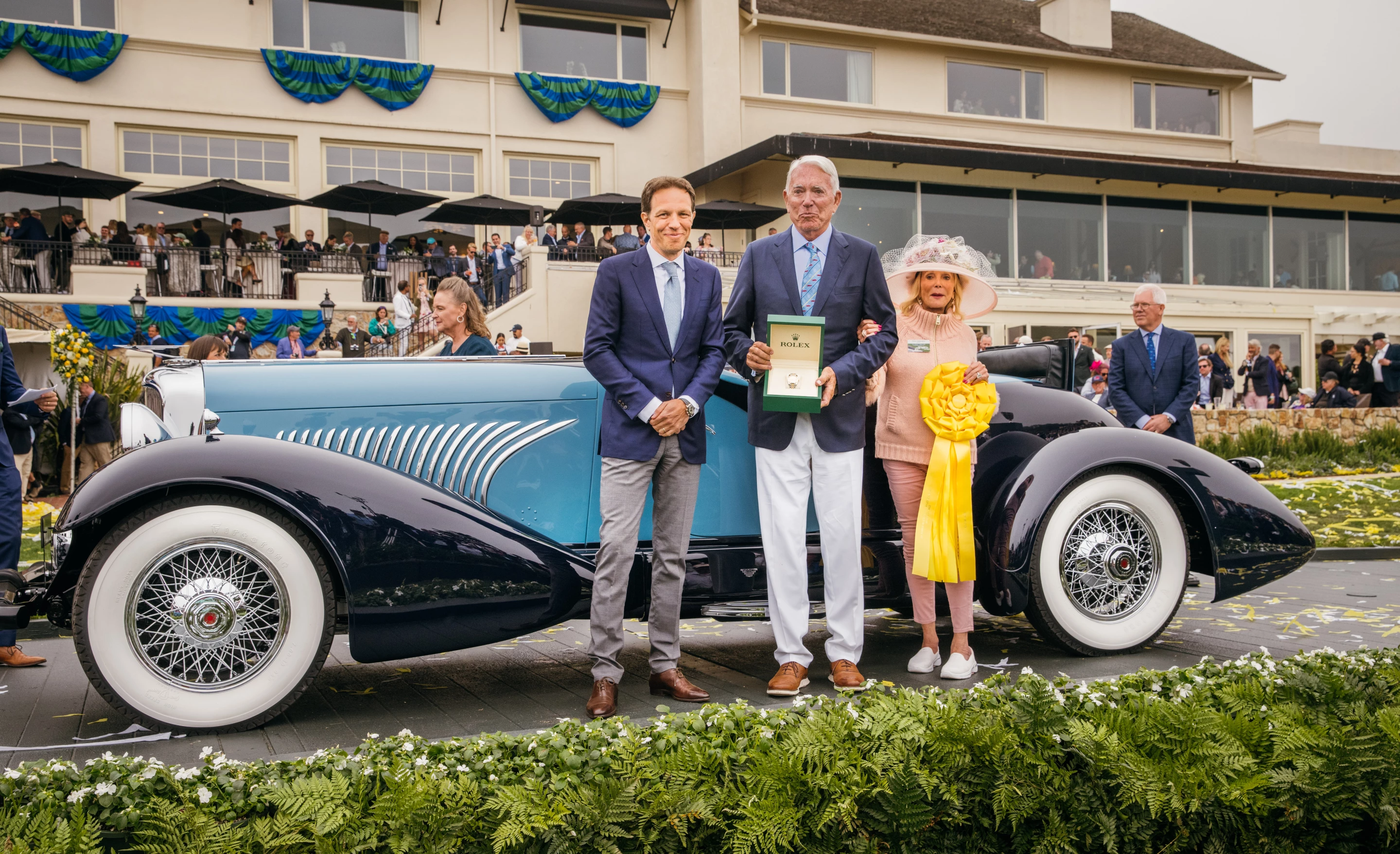 The 1932 Duesenberg J Figoni Sports Torpedo of Lee R. Anderson Sr. was awarded the top prize at the 2022 Pebble Beach Concours d’Elegance