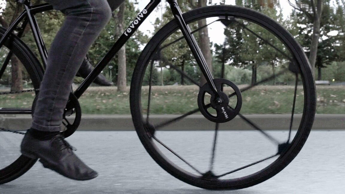 "I many times got really annoyed with existing folding bikes because when they are small and light, they invariably have small wheels, and that severely limits what they can do. In an urban environment, there are gutters and steps and cracks in the pavement and obstacles that are a problem for small wheels ... and I also wanted the speed and practicality of a large wheel." Andrea Mocellin, Revolve-Wheel