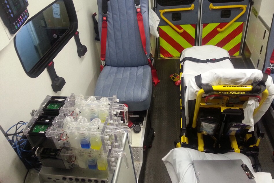 The portability of the device makes it useful for producing drugs in remote areas and even inside ambulances