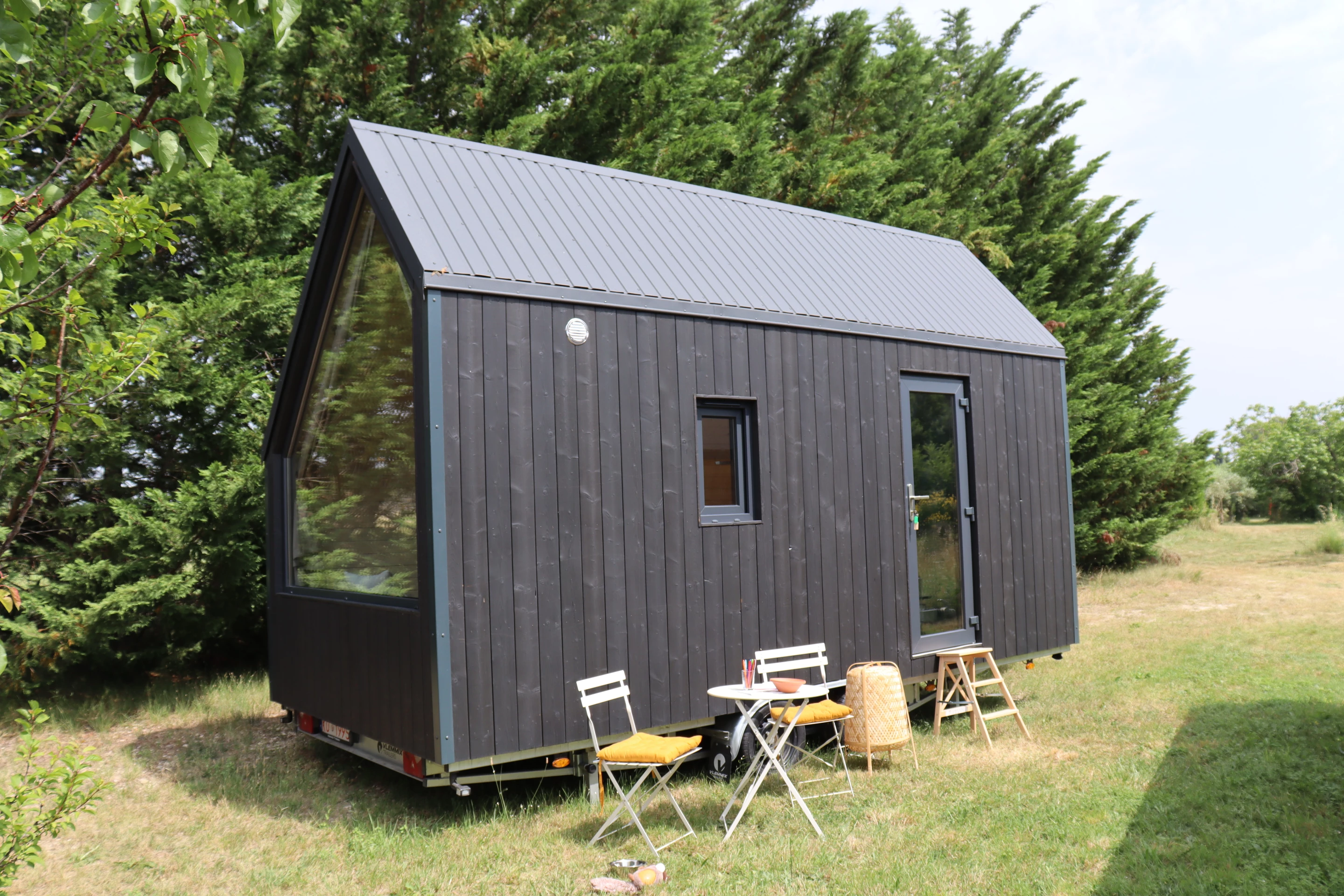 The Nid Luxe's exterior is finished in treated pine and it has a steel roof