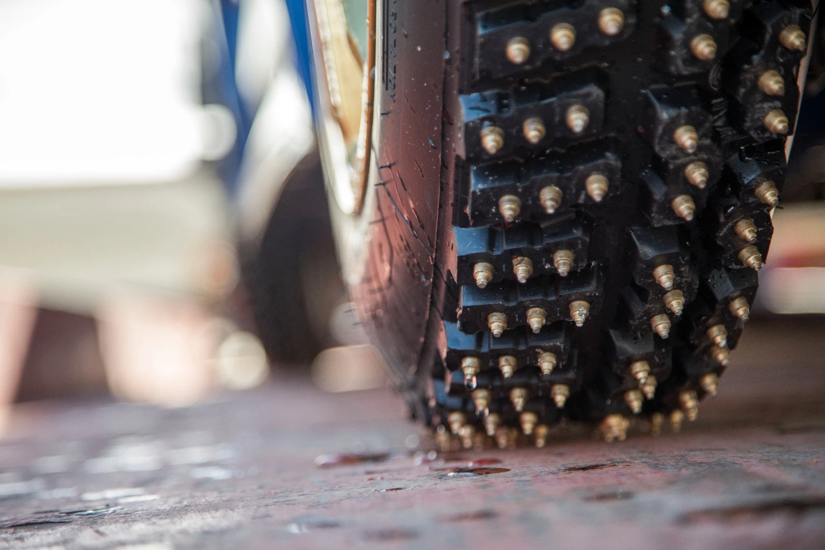 Studded tires are key when taking on olympic bobsled courses