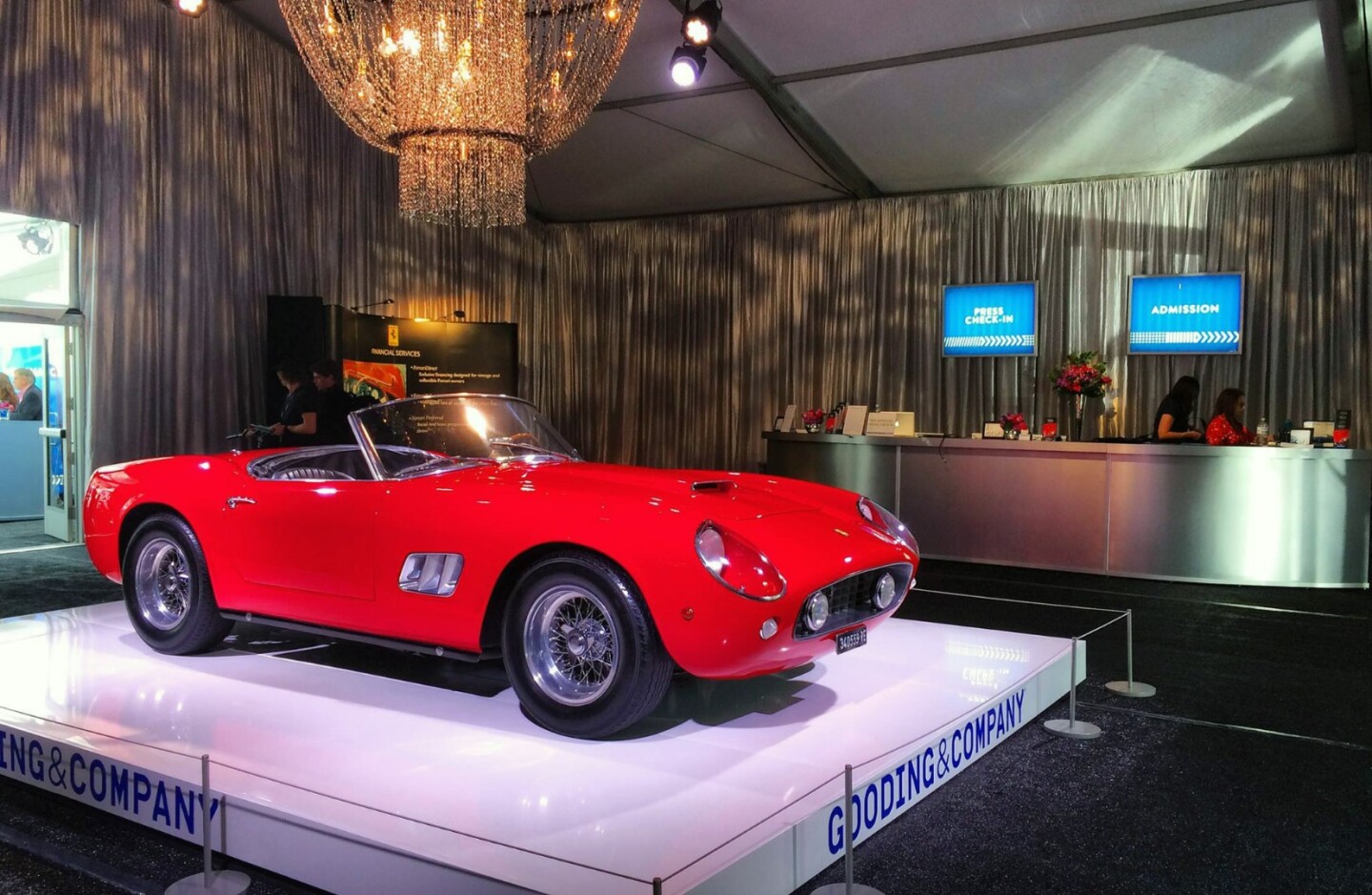This 1961 250 GT SWB California Spider sold for $17,160,000 at a Gooding & Company auction at Amelia Island in 2016. The car featured in the 1963 Academy Award-winning Film Yesterday, Today, Tomorrow.