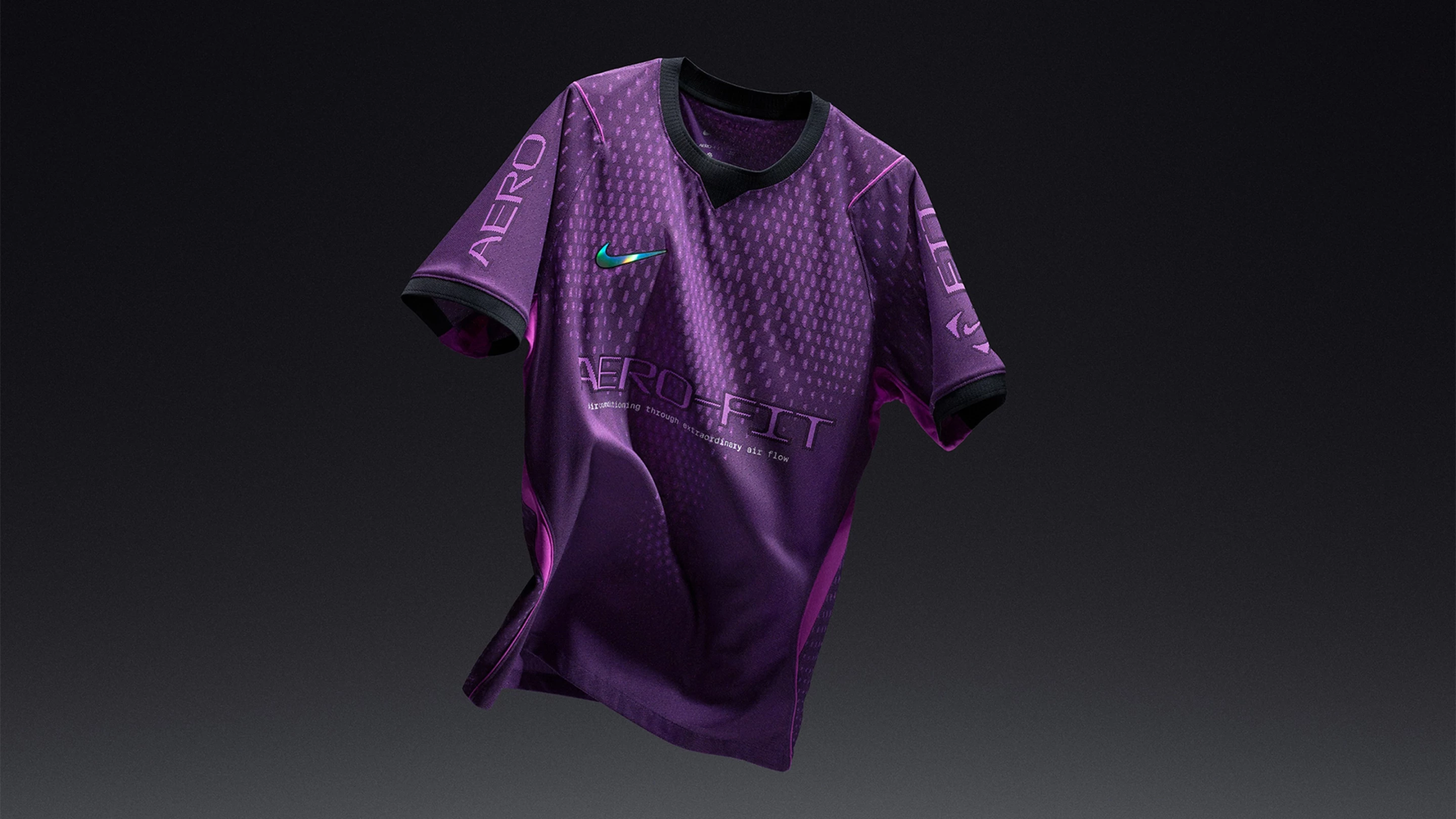"Designed to move more air between skin and fabric, Aero-FIT supports sweating efficiency while helping athletes stay dry when the game heats up," says Nike