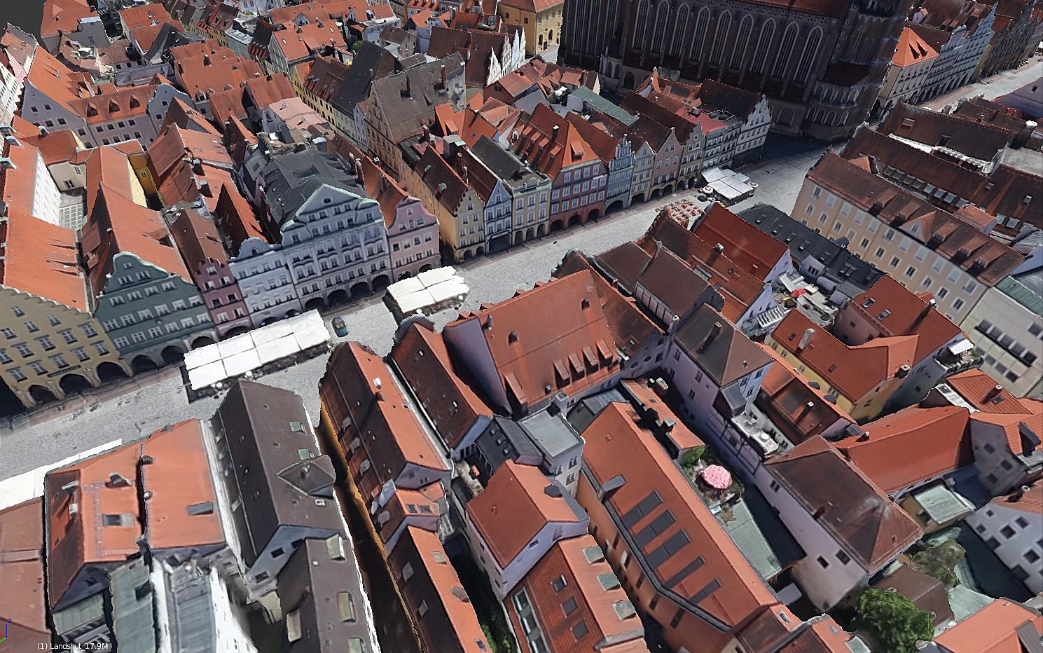 Some of the first images produced of Landshut in three dimensions