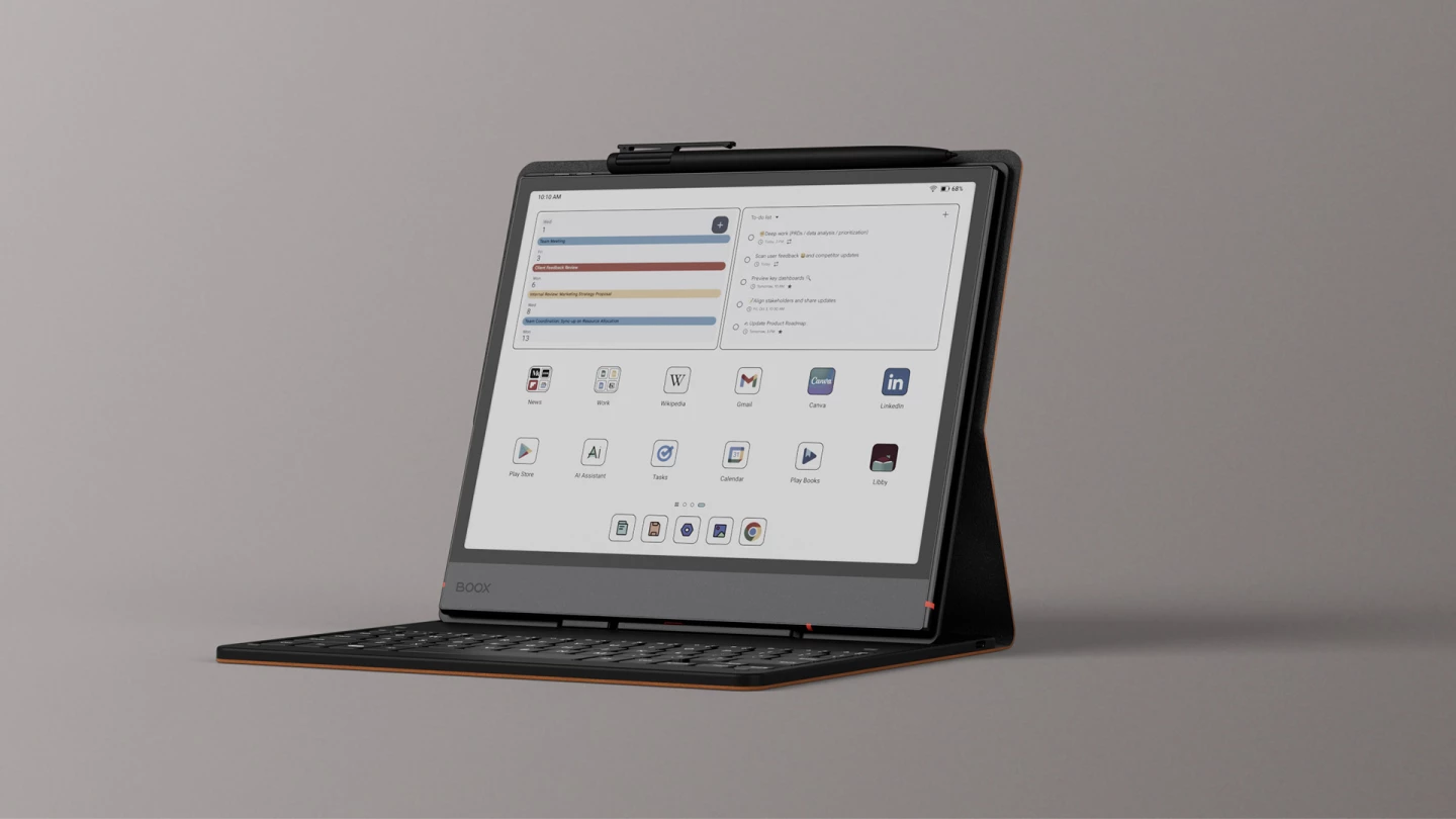 Color ePaper digital notebook can morph into mobile workstation