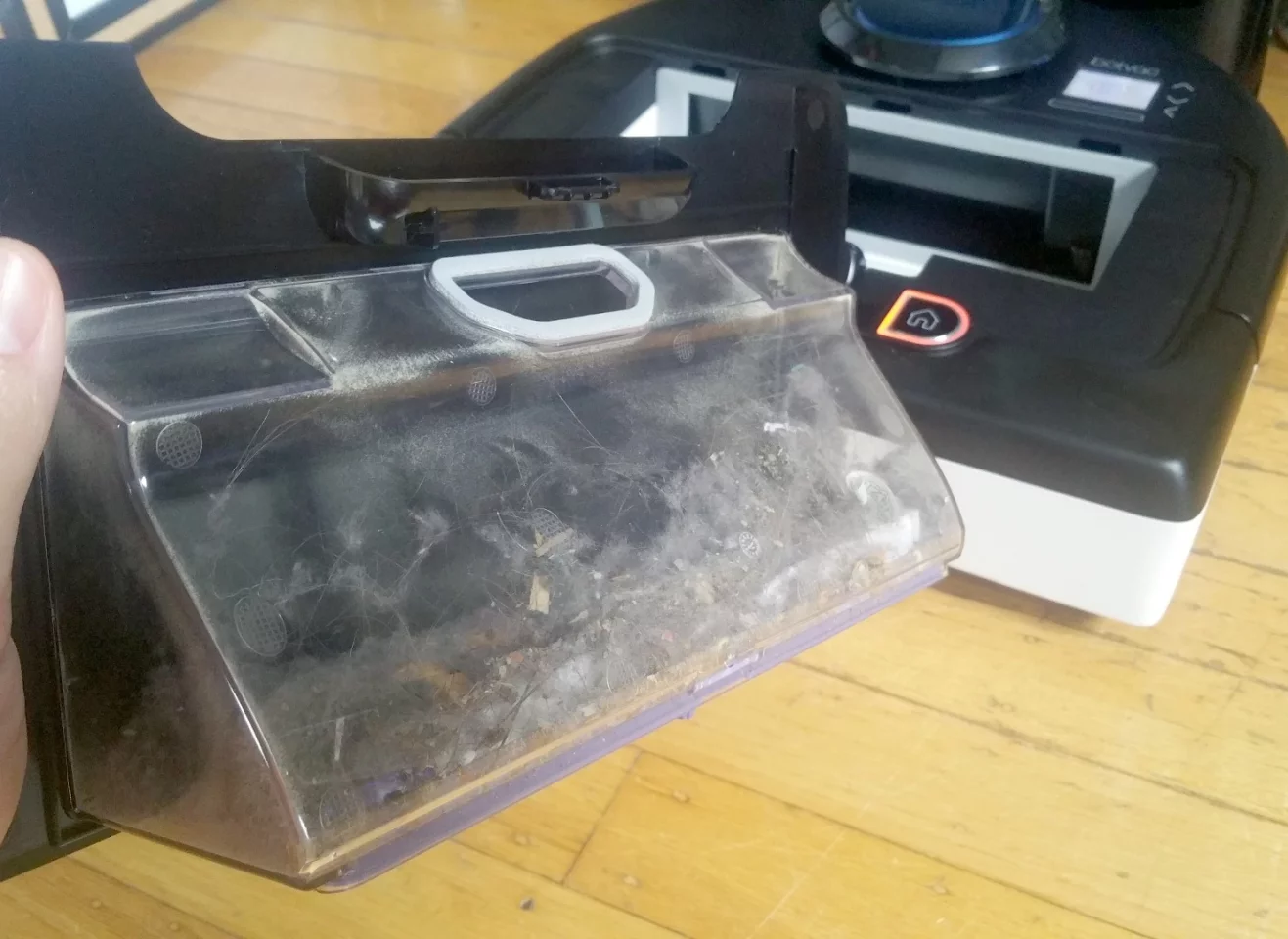 The dirt bin is small, but the bagless design makes it easy to empty out